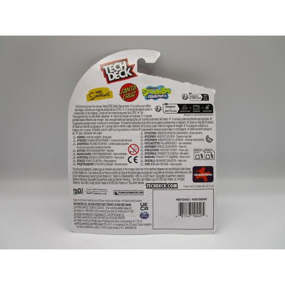 Tech Deck Santa Cruz X Spongebob Squarepants Captain Fingerboard Skateboard - Picture 2 of 2